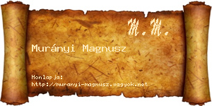 Murányi Magnusz névjegykártya